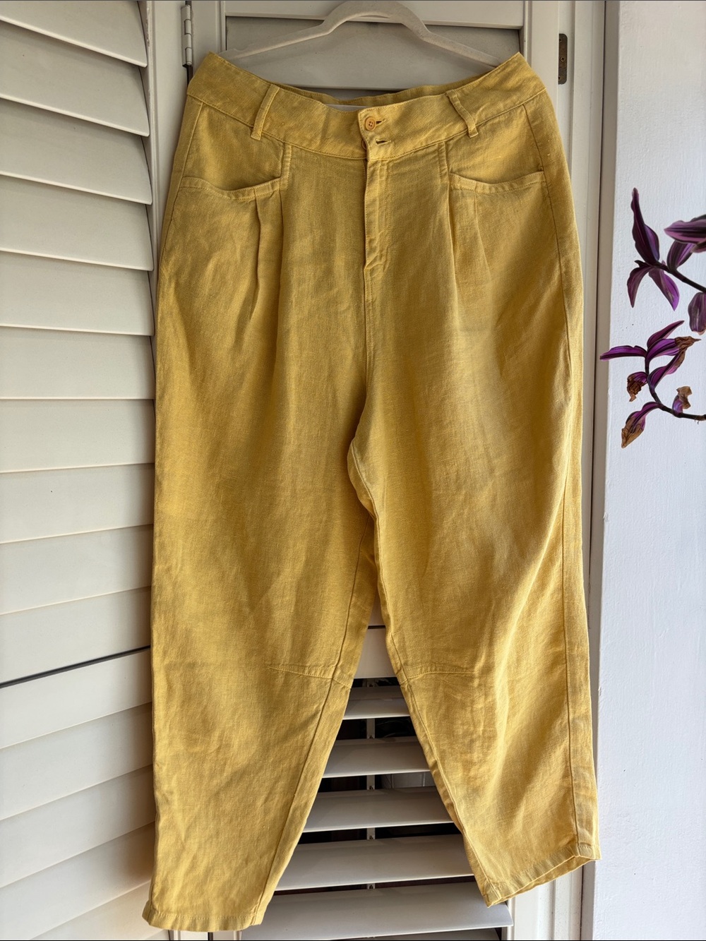 Poetry Women’s Yellow linen Chinos size 10
